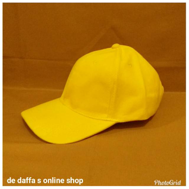 Topi Baseball Dewasa  polos warna Kuning Pria Wanita Casual - Kuning.