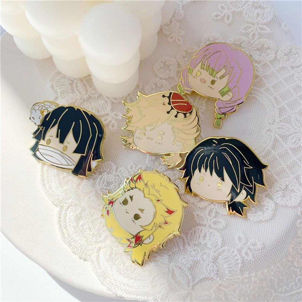 Pin Enamel Nanas Pria Wanita Tsuyuri Kanawo Aksesori Cosplay Perhiasan DIY Demon Slayer