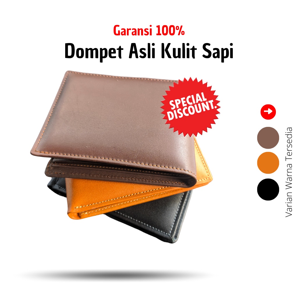 Dompet Walet Lipat Kartu Leather Pria Laki Laki Cowok Kulit Sapi Asli Ori Premium Terbaru Kekinian