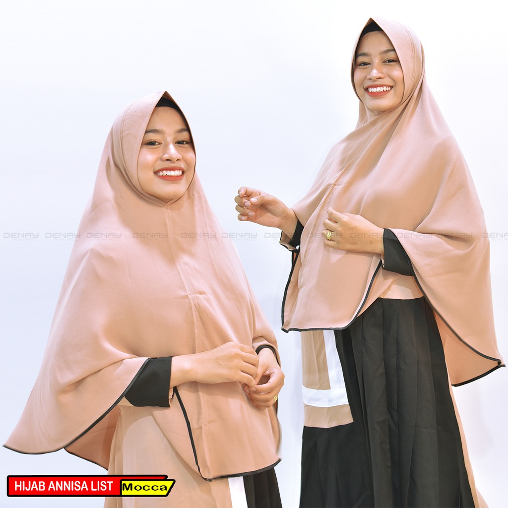 TOKODENAY - Kerudung Hijab muslimah Syar'i wolly crape premium mode syiria ANNISA LIST