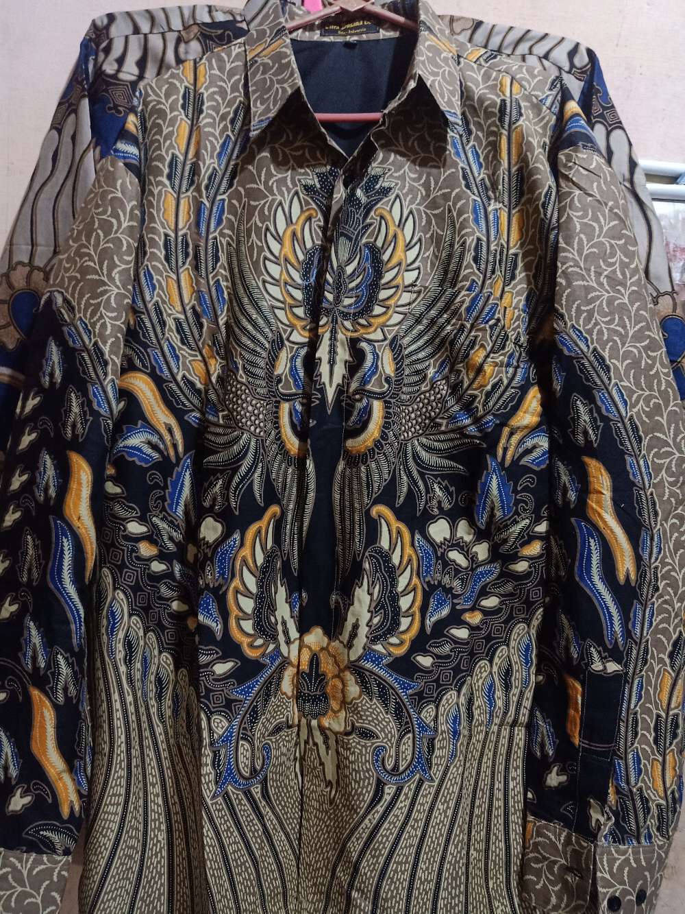 Tadakara Dongker Kemeja Batik Pria Full Furing Bahan Katun Halus Baturaden