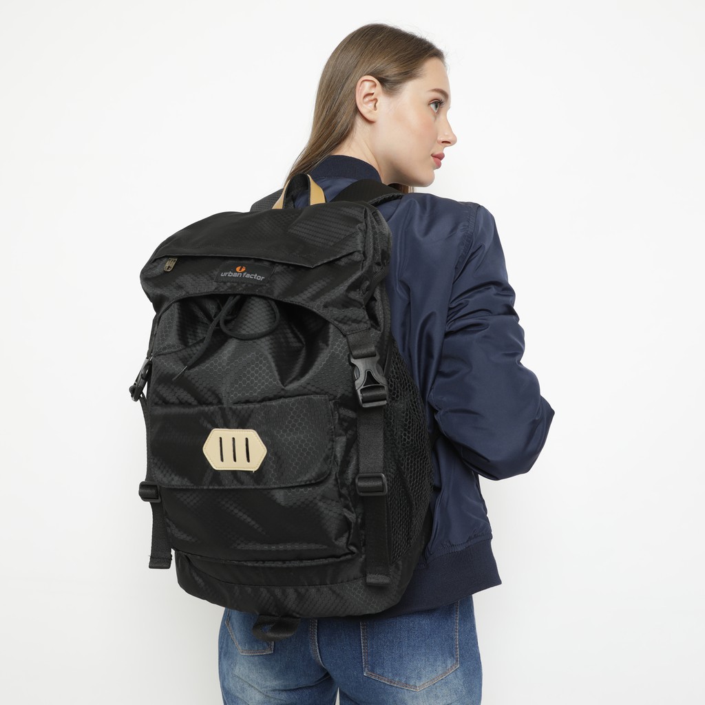 Crush Black | Tas Ransel Punggung Ori Bag Polos Pria Wanita Backpack Baru New | Urban Factor FORIND