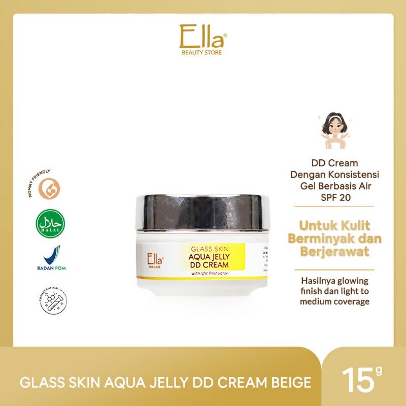 Ella Skincare Glass Skin Aqua jelly DD ivory & Beige Cream with UV Filter