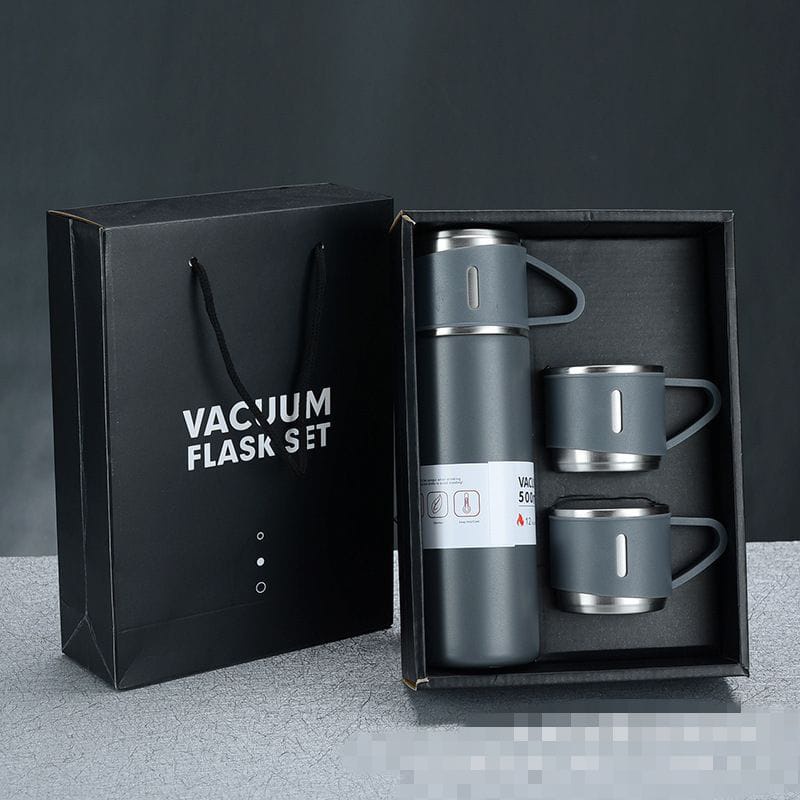 BEST SELLER!!! Termos Suan Set Vacuum Flask Thermos Set Bonus Gelas 3 In 1