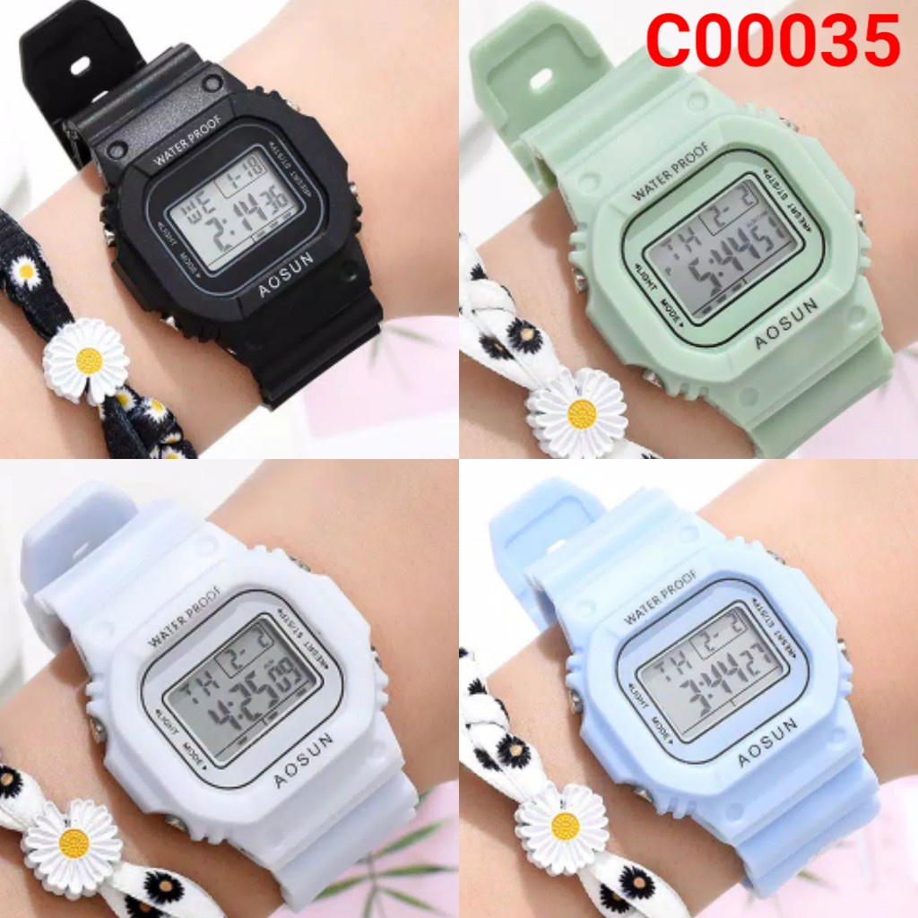 DC C ( C35 ) JAM TANGAN SPORT DEWASA /  WATER RESISTANT 3 ATM / TIDAK BISA MEMILIH