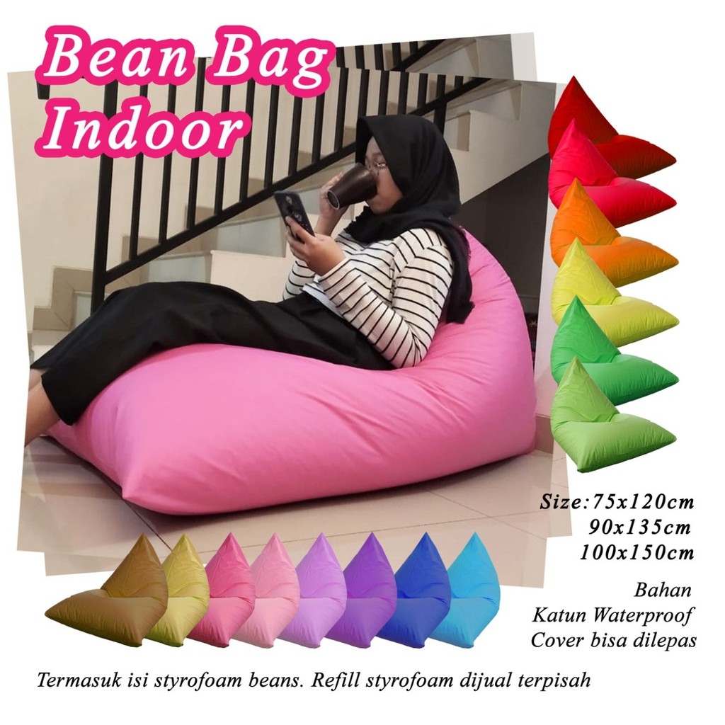 Bean bag plus isi murah - kursi santai - bahan katun waterproof