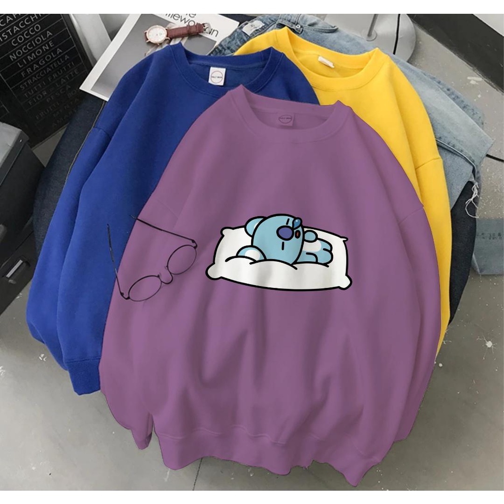 SWEATER WANITA KOYA SLEEP /// CREWNECK WANITA LUCU ALA KOREA BAHAN FLEECE TEBAL KEKINIAN TERBARU''