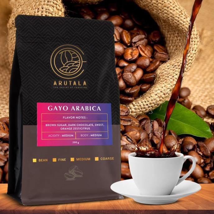 

Kopi- ARUTALA Kopi Arabika Gayo Arabica Coffee 200 gram - Biji -Biji-Kopi.