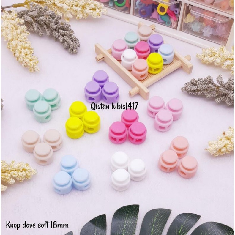 Stoper tali knop dove pastel 14mm 16mm