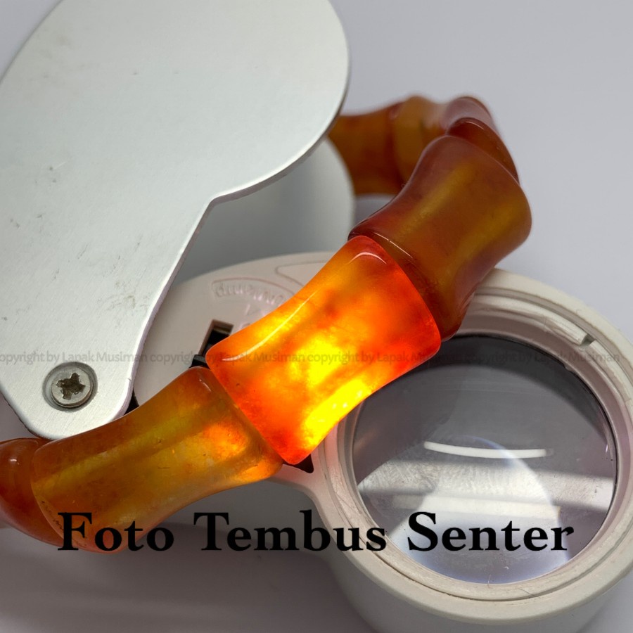 [Bayar di Tempat] Gelang Pria Wanita Batu Fosil Amber Natural Model Bambu