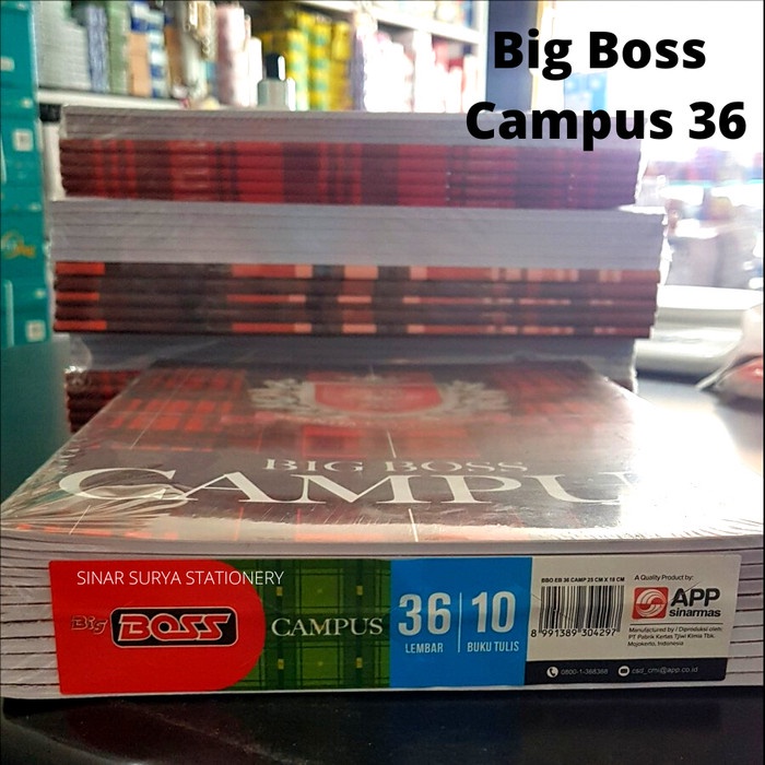 

Buku Tulis Big Boss Campus 36 Lembar isi 10 buku (per Pak)