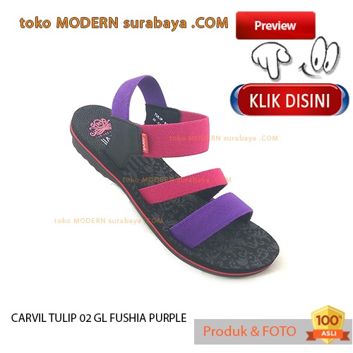 CARVIL TULIP 02 GL FUSHIA PURPLE Sandal Wanita Sendal Flip Flop