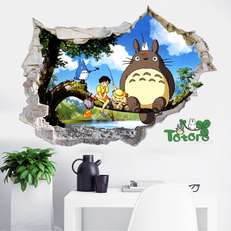 WALLSTICKER STICKER KARAKTER TOTORO 3D SETIKER STIKER DINDING TEMBOK KAMAR ANAK COWOK RUANG BERMAIN LEMARI PINTU