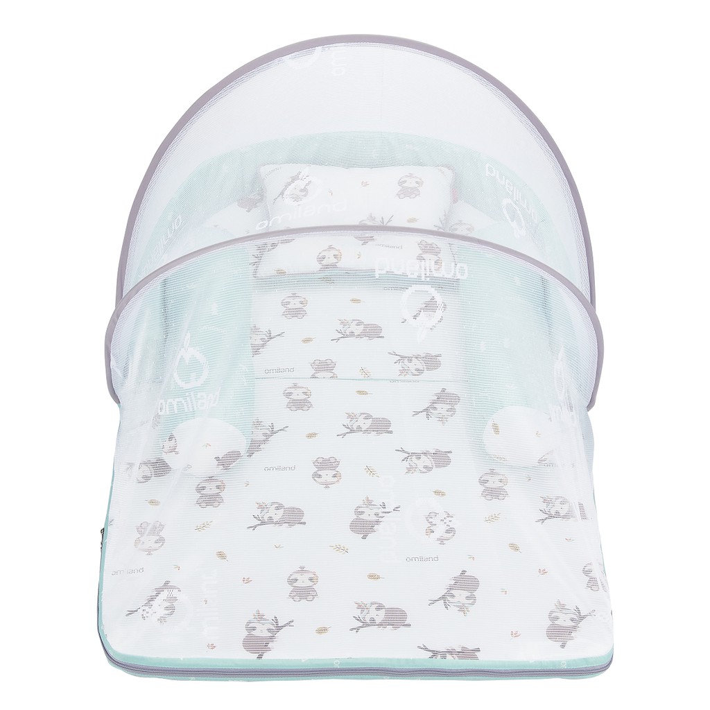 [2 kg] Omiland Kasur Bayi Lipat Bumper + Kelambu Sloth Series - OB21151-2
