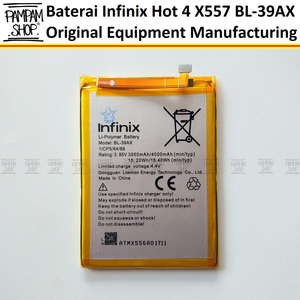 Baterai Infinix Hot 4 X557 BL-39AX Original OEM Batre Batrai Battery BL39AX BL 39AX X 557