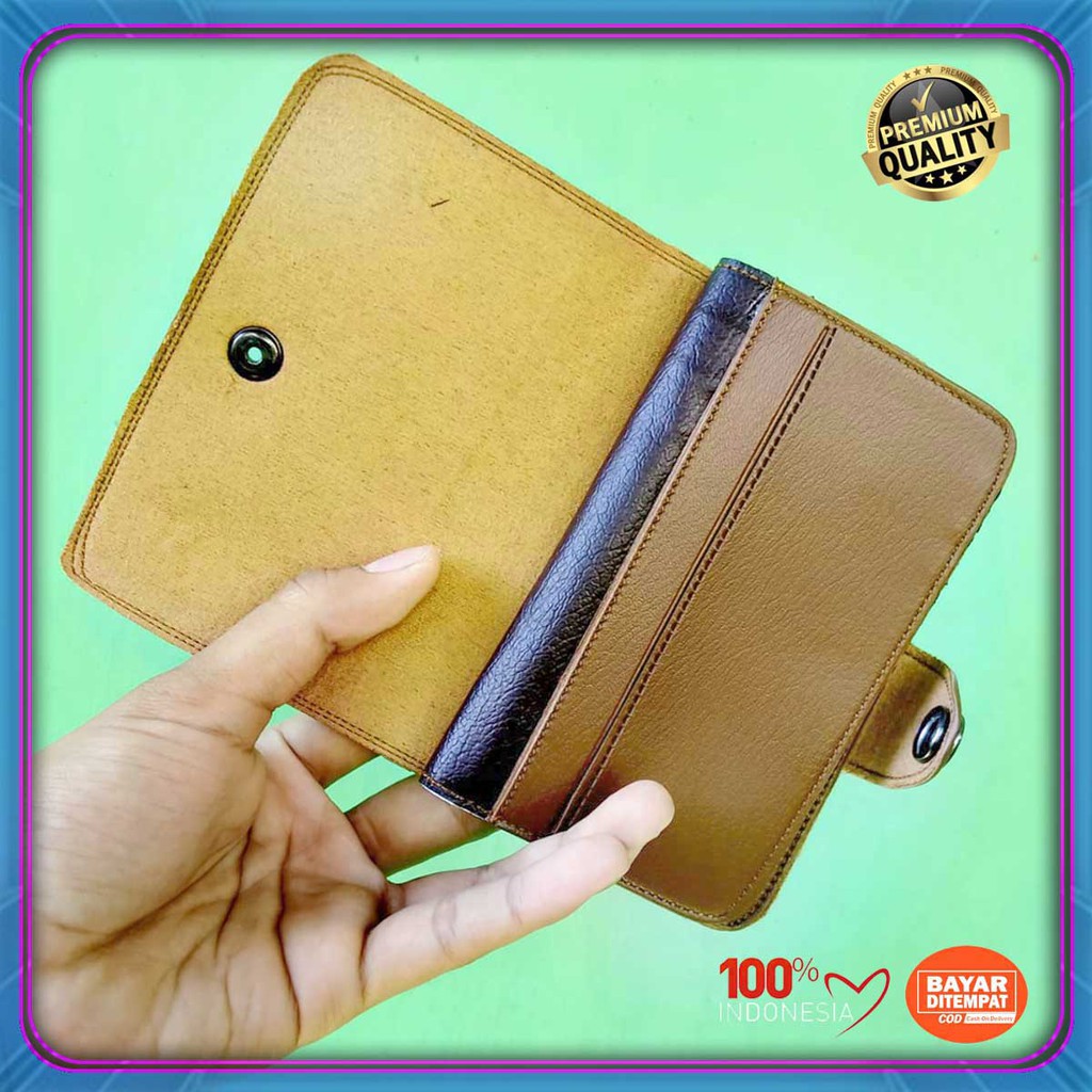 Dompet cowok Kulit sintetik kancing 3/4 Levi's Dompet Lipat Termurah Grosir