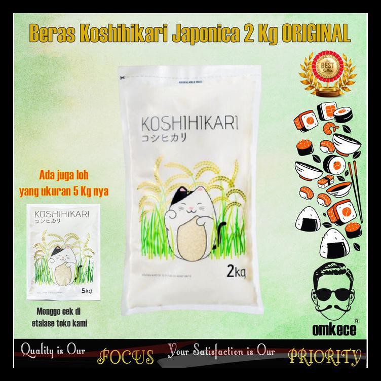 

BERAS JEPANG/BERAS SUSHI/BERAS ONIGIRI KOSHIHIKARI PREMIUM QUALITY 2KG BERKUALITAS