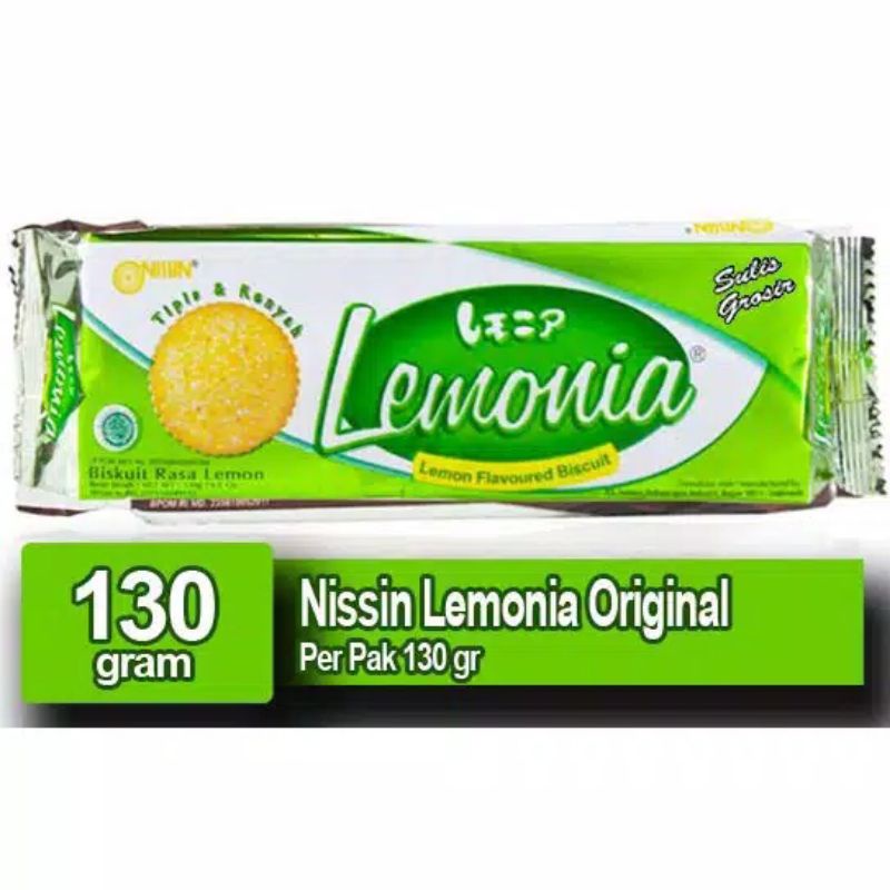 

Nissin Lemonia Biskuit 130gr - Lemonia Lemon Flavored Biscuit