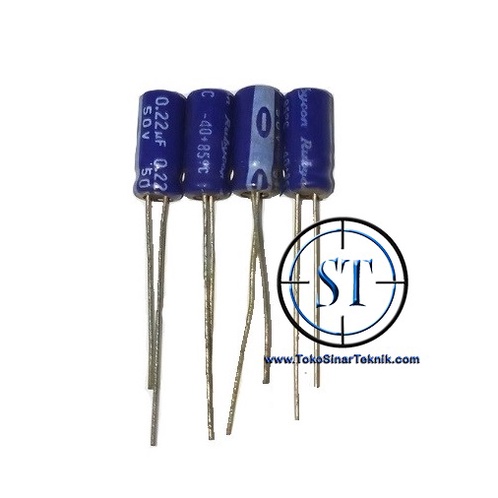 x10 Capacitor Elco 0.22uf 50v Kapasitor Elko 0,22 Mikro 50 Volt 0.22 / 50v 0.22/50v 0.22 Micro Speart Part Elektronik isi 10 Pcs