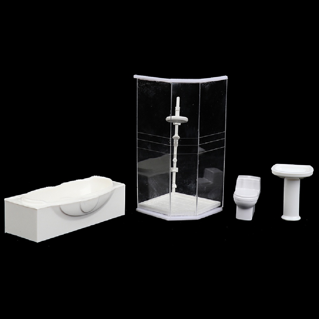 (Beautifulhome2.Id) Mainan Miniatur Kamar Mandi / Toilet / Wastafel / Bathtub Skala 1: 25 Untuk Dekorasi Rumah Boneka