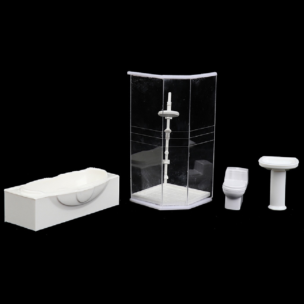 (jewelrybase) Mainan Miniatur Bathtub / Wastafel / Toilet / Kamar Mandi Skala 1: 25 Untuk Aksesoris Rumah Boneka