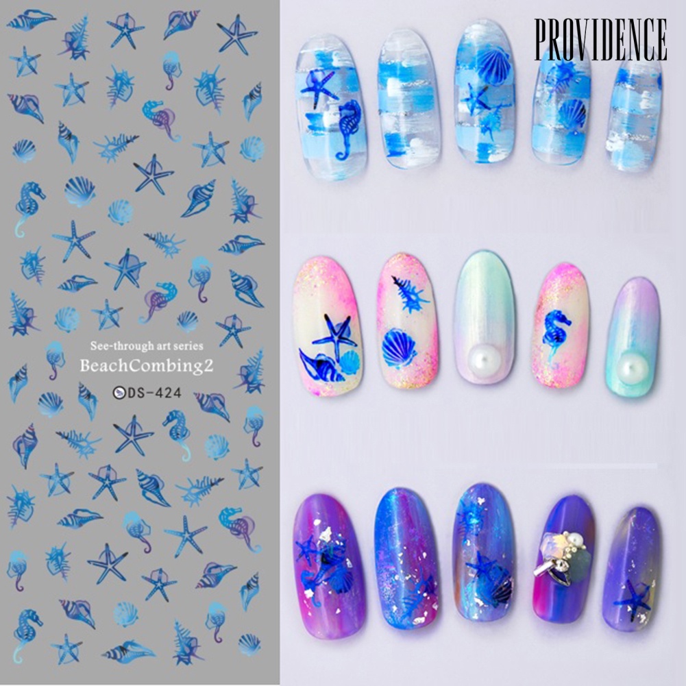 Providence Waterproof Fish Shell  Starfish Nail Sticker Full Cover Wrap DIY Adhesive Decor