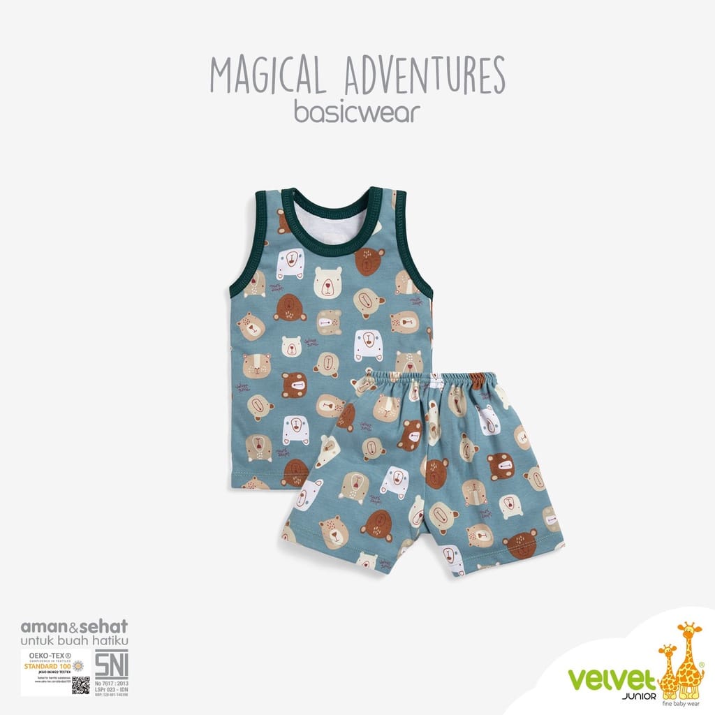 Velvet Junior Setelan Oblong Baju Singlet &amp; Celana Pendek Series Magical Adventures