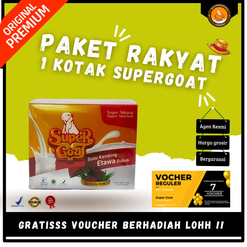 

SUPERGOAT / SUPER GOAT/ SUSU KAMBING ETAWA SUPERGOAT / 100% ORIGINAL / SUSU KAMBING ETAWA GULA AREN