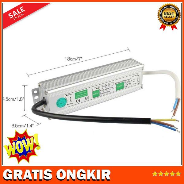 POWER SUPPLY LED STRIP AC 220V TO DC 12V 50W WATERPROOF - 12V50W