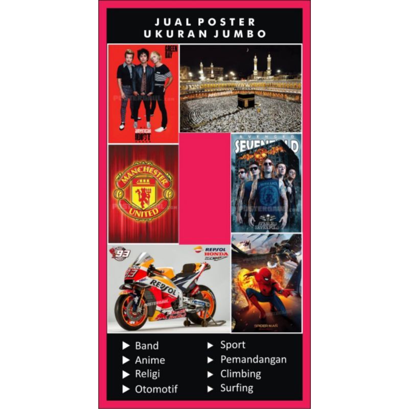 Poster Dinding Jumbo 70x50cm Greenday Shopee Indonesia