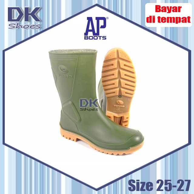 AP Boots Terra ECO 5 Hijau Pendek / Sepatu Proyek Kebun Bangunan Kerja / Sepatu Boots Safety