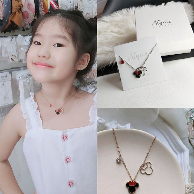 Kalung Anak Mickey Disney Alycia Jewelry Original + Box