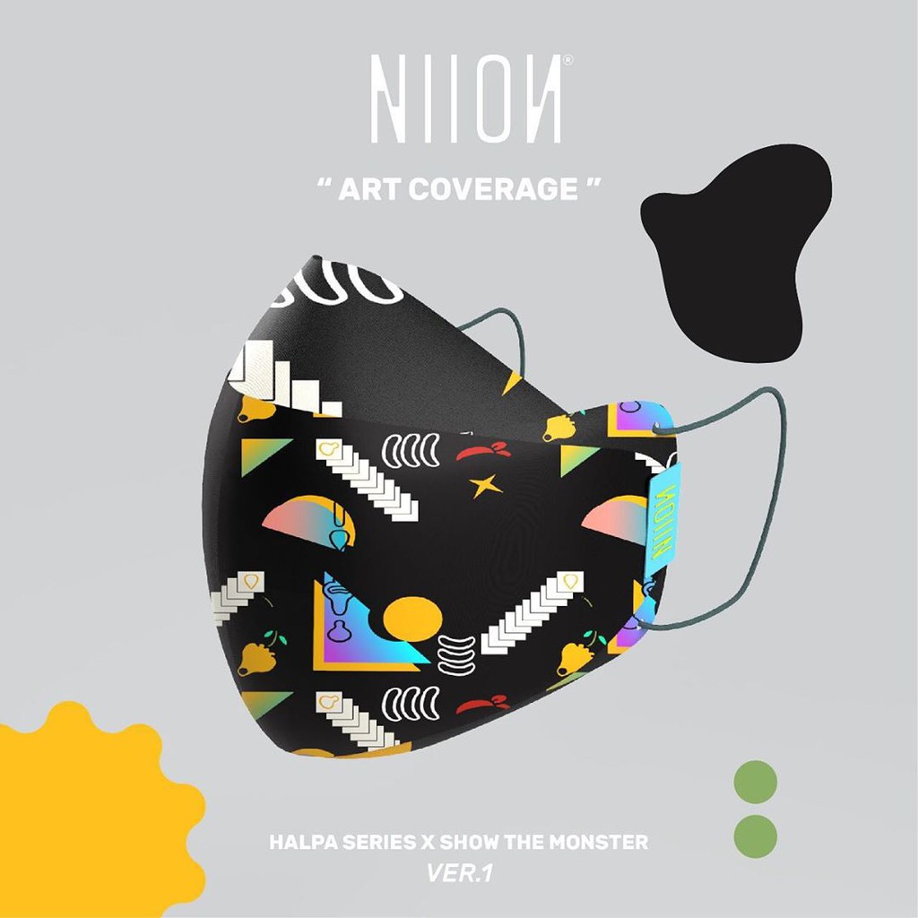Masker Non Medis Niion Halpa x Show The Monster Art Coverage Model Headloop