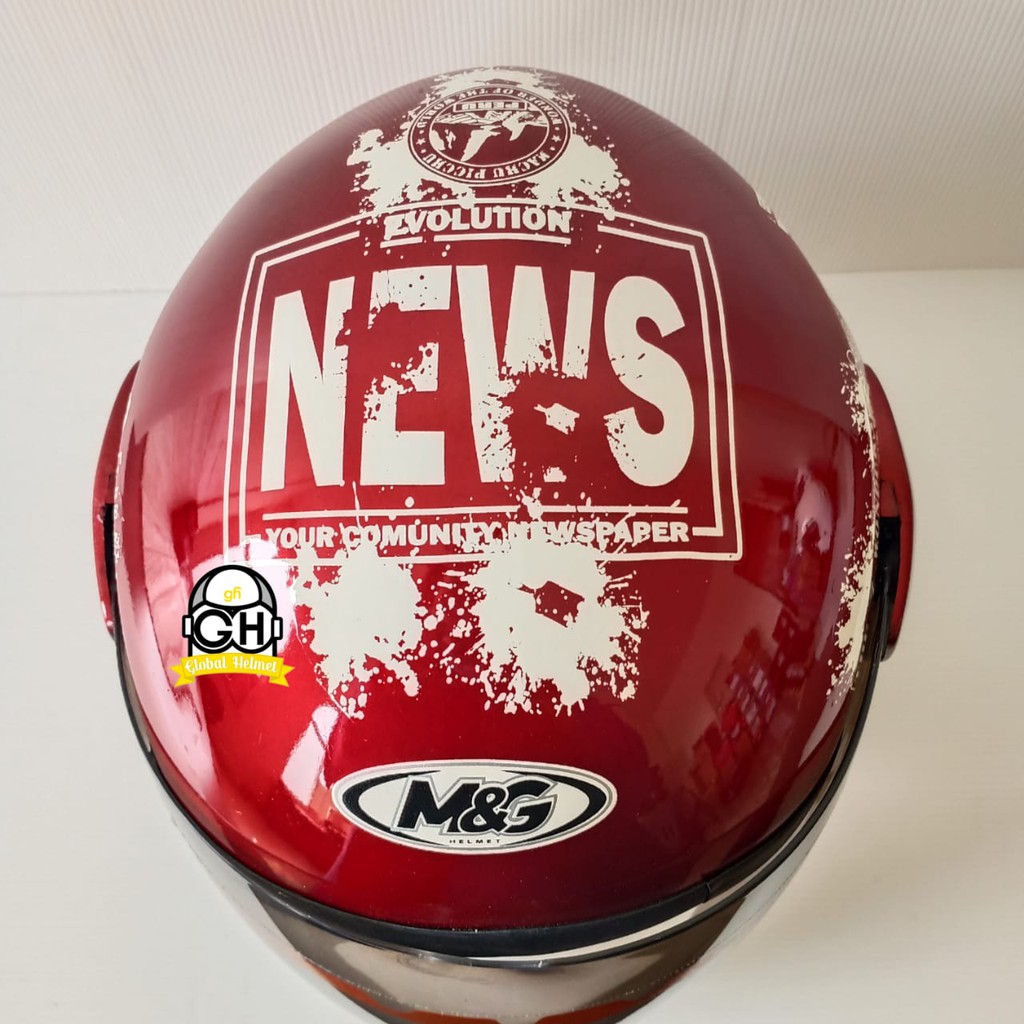 HELM EVOLUTION NEWS MAROON HALF FACE MODEL GM EVO