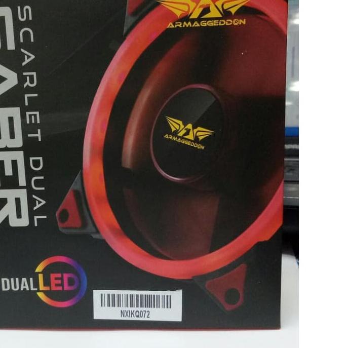 ♂ Cooling Fan PC Armageddon Scarlet Dual Saber For Gaming PC Case (120mm) - Plug And Play ☉