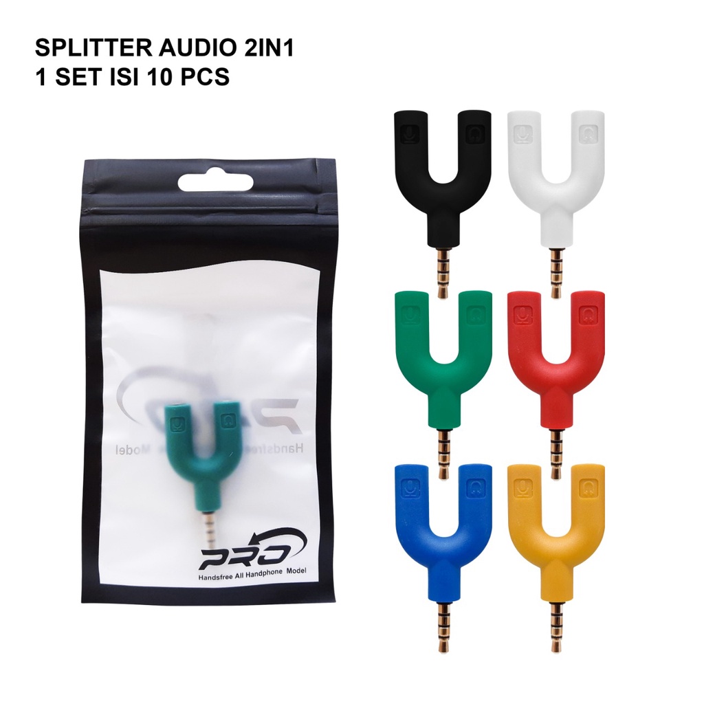 SPLITTER AUDIO 2 IN 1 SPLITTER AUDIO HP MODEL U (MIC & AUDIO) SPLITTER Y (DUAL AUDIO)