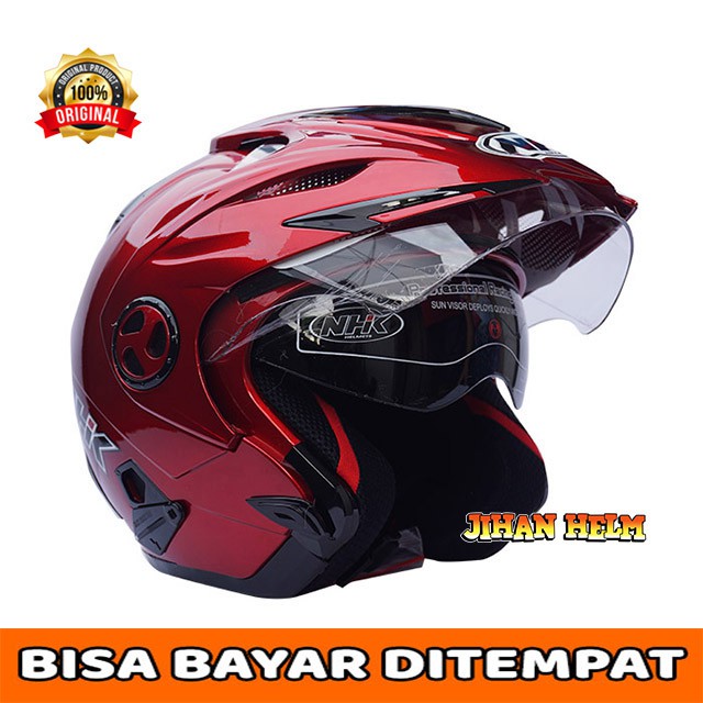 HELM / NHK / HELM NHK / HELM NHK AVIATOR RED MAROON ORIGINAL SNI TERMURAH