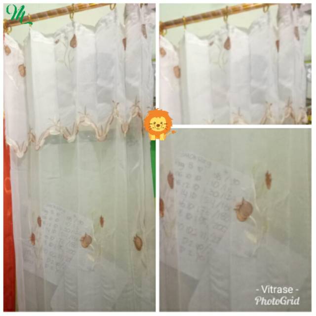 Dalaman Gorden Vitrase Gorden Rumbai Bordir Model Plisket Berat 200gr-400gr (1Kg Muat 3-6)