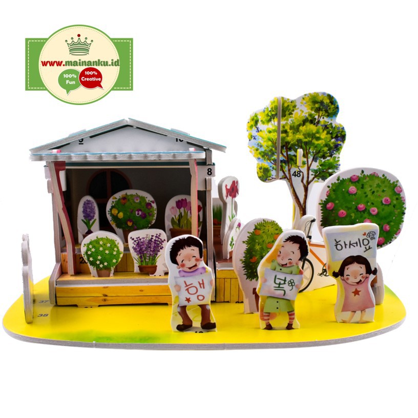 Mini Puzzle 3 Dimensi PARIS FLOWER SHOP | Kado Anak Perempuan - 1688H