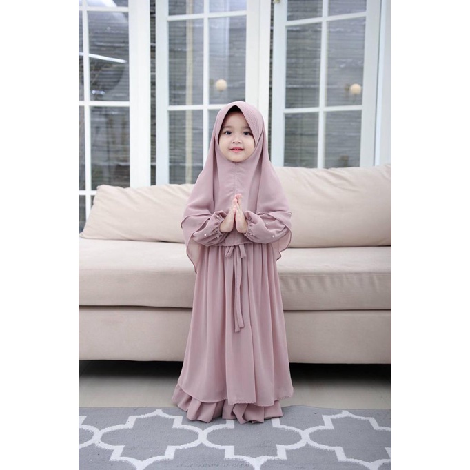 Gamis Kala Raya Family Set-Choco Pink
