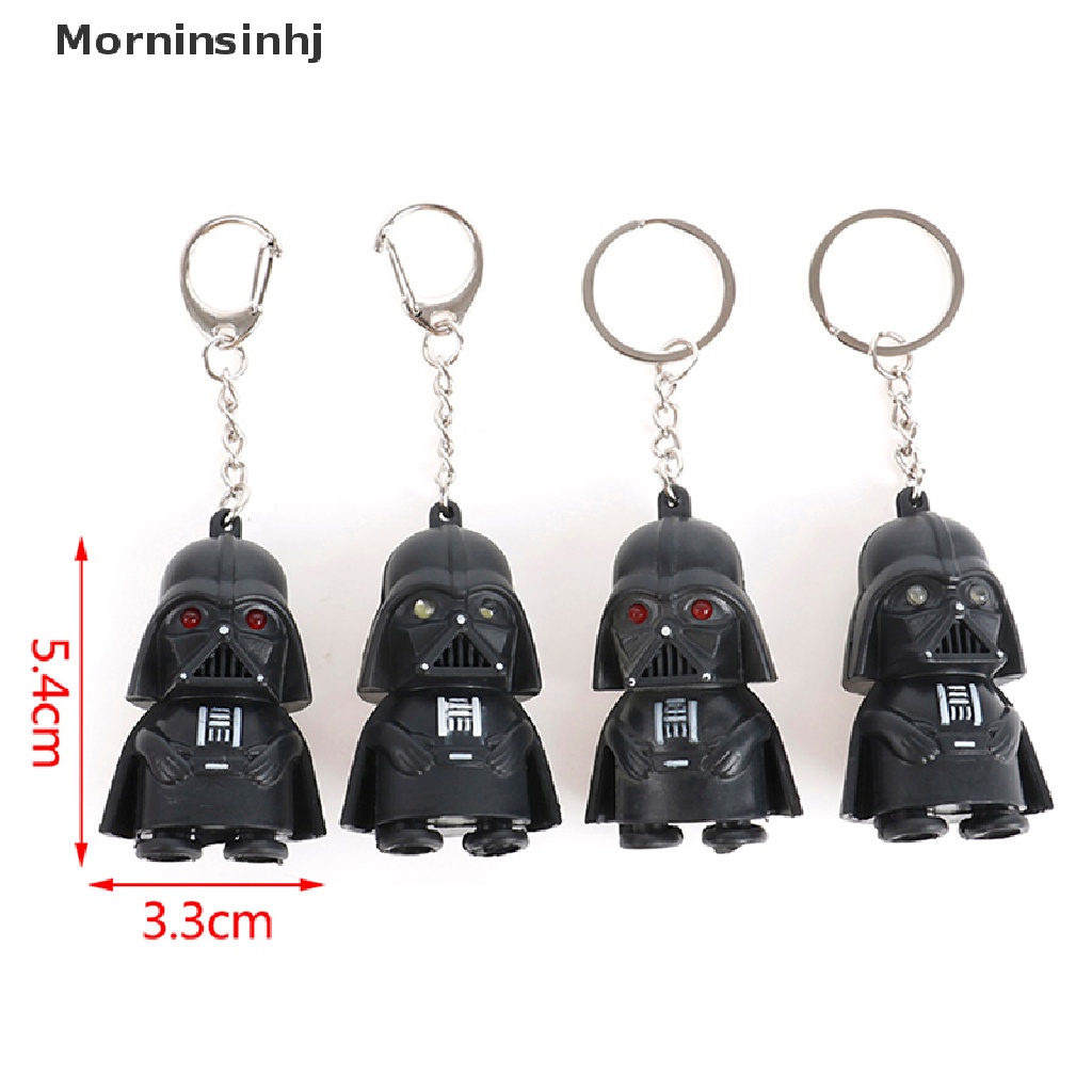 Mornin Star Wars Keyring Light Black Darth Vader Pendant Gantungan Kunci LED Untuk Hadiah Pria id