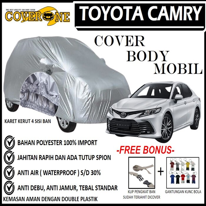 Selimut Sarung Body Cover Mobil All New Camry / Mantel Penutup Mobil Camry / Cover Mobil Outdoor Indoor / Selimut Mobil / Sarung Mobil / Cover Mobil Waterproof Anti Air Free Pengikat Ban