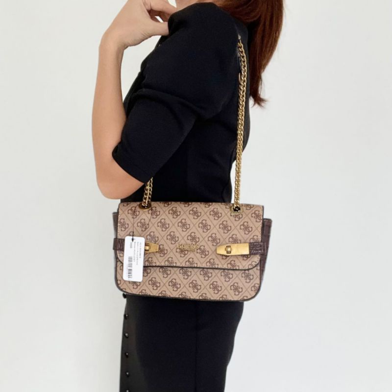 Guess Zadie Logo Convertible Crossbody Flap Original / Guess Bag Original / Tas Guesa Original