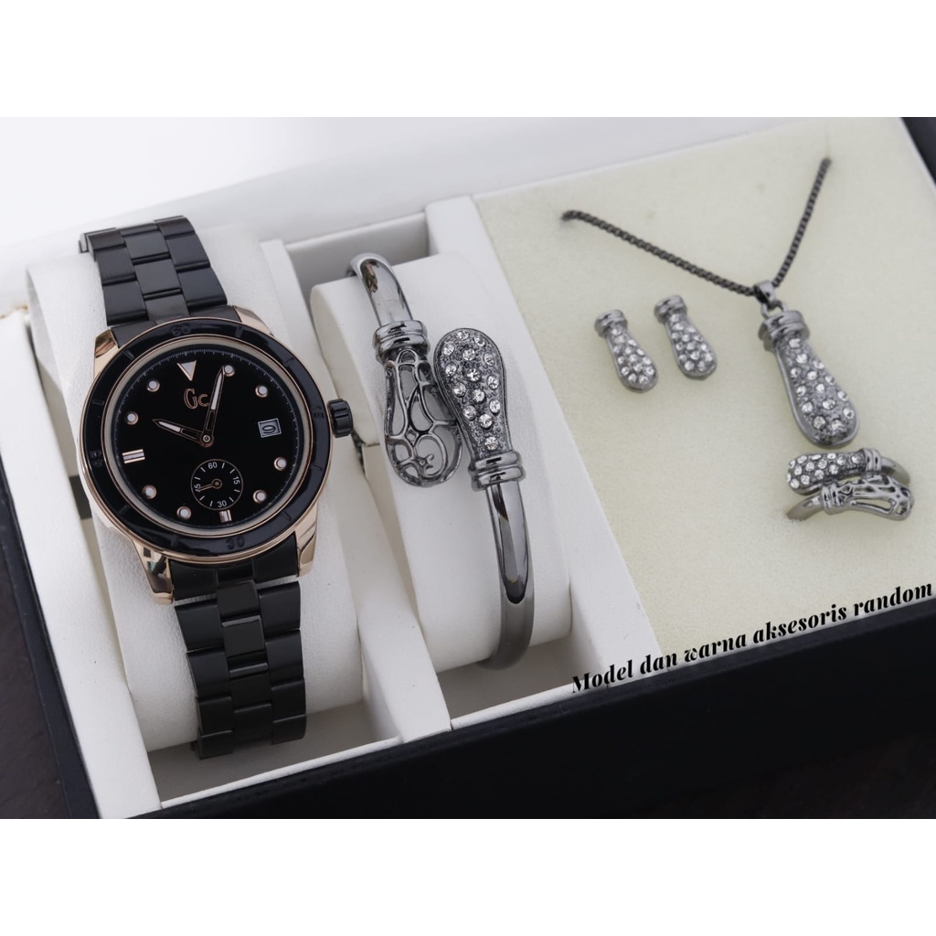 PROMO !! Jam Tangan Wanita Fashion Guess Collection Rantai Stainless Free ACC Premium