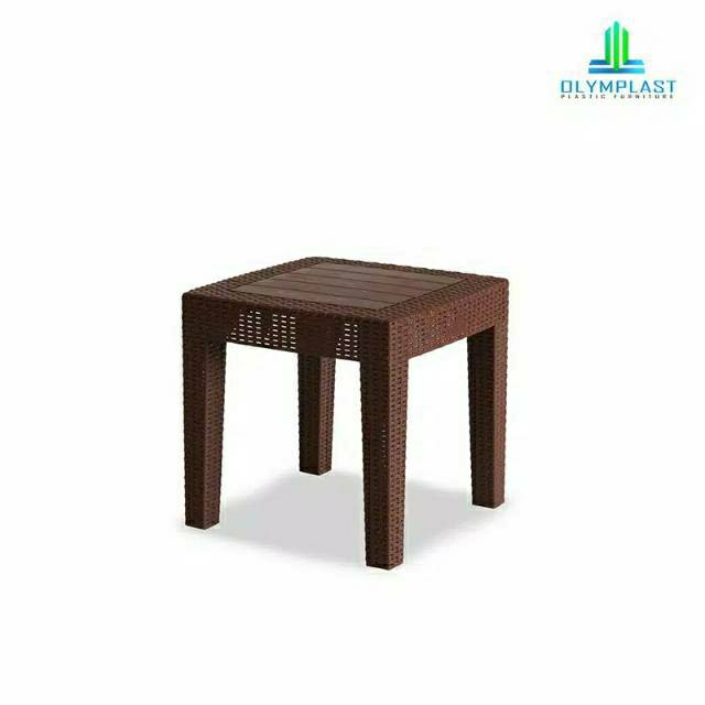 OLYMPLAST - Meja Kopi Olymplast Coffee Table Motif Rotan dengan Kayu (OCT R)