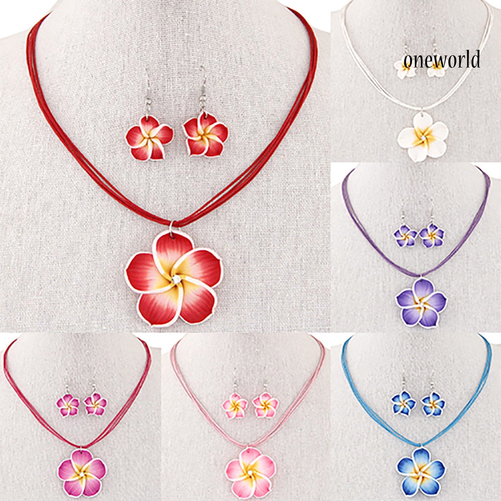 OW@ Jewelry Set Fashion Attractive Alloy Flower Dangle Jewelry Set for Party Dating Vacation