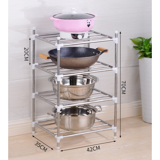 Stainless Steel Rak Multi Fungsi Penyimpanan Floor Assembly Pot Rak Kamar Mandi Wastafel Penyimpanan Organizer