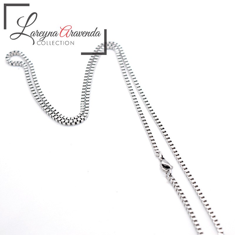 Kalung Titanium Model Italy Kotak Kotak Kecil RT003