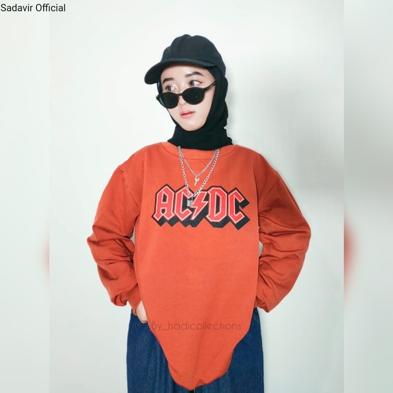 SWEATER WANITA | ACDC CREWNECK | OVERSIZE SWEATER MURAH