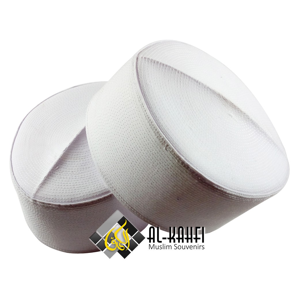 No 6 - Topi Peci Songkok Kopiah Kopyah Assagofah Haji Dewasa Bukan Anak Warna Putih Polos - Mukarrom-3